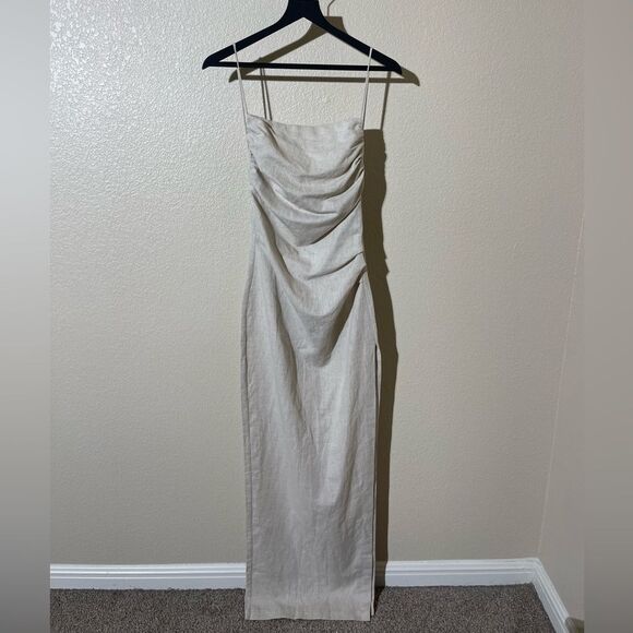 Ronny Kobo Collection Cream Draped Maxi Dress - Picture 1 of 8
